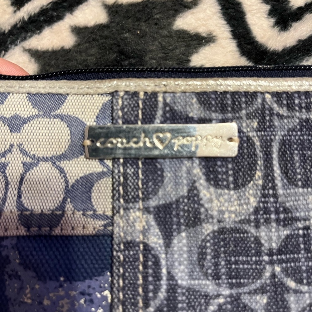 Coach Euc Retired Denim Patchwork Fringe Wristlet - image 5